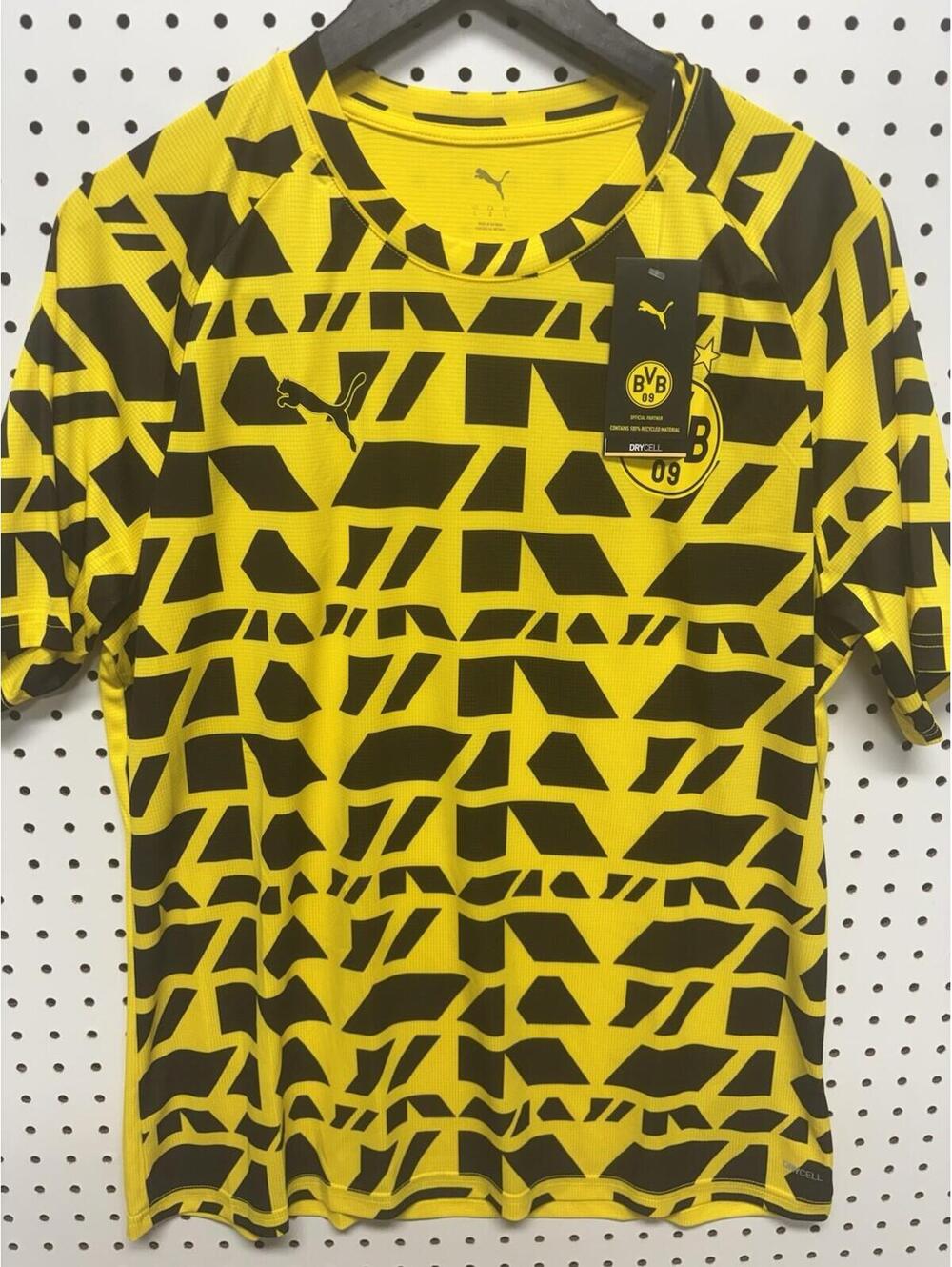 Borussia Dortmund Jersey Mens Yellow BVB Bundesliga Soccer Puma Warm Up Men’s L